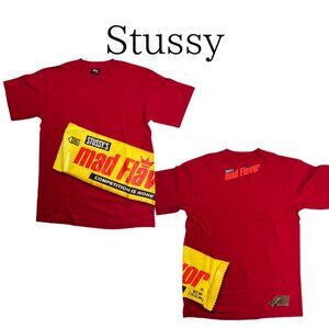 "NEW" Stussy Mad Flavour Wraparound Red T-Shirt (M)